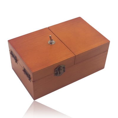 Brown Wooden Useless Box
